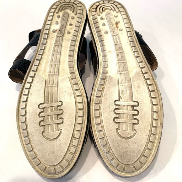 Adam Tucker Black Genuine Leather Espadrille Sandal - Picture 10 of 12